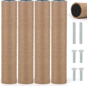 Poteau à gratter <span class=keywords><strong>pour</strong></span> <span class=keywords><strong>chat</strong></span> <span class=keywords><strong>pour</strong></span> bricolage accessoires de poteau de remplacement intérieur arbre à <span class=keywords><strong>chat</strong></span> Jute cadre d'escalade chaton jouet meubles <span class=keywords><strong>pour</strong></span> animaux de compagnie - Product Image 2