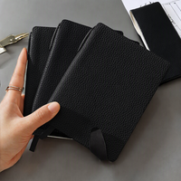 Carnet de notes A6 portable avec couverture en cuir, reliure thermique, 100 feuilles, idéal pour journal, agenda ou carnet de notes professionnel simple