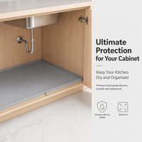 Tapis en silicone personnalisé avec logo pour sous-évier, plateau de rangement d'eau pliable en silicone, tapis de drainage ondulé