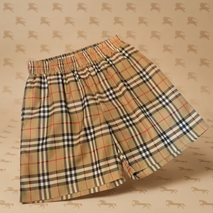 Pantalones Cortos de Hombre Estilo Burberry a Cuadros, 100% Algodón, Transpirables, Casuales y Holgados, Nueva Tendencia 2026 - Product Image 1