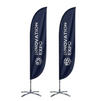 Kit de drapeau à plumes double face avec logo personnalisé, bannière publicitaire, sac de transport portable de qualité marine pour salon professionnel et exposition