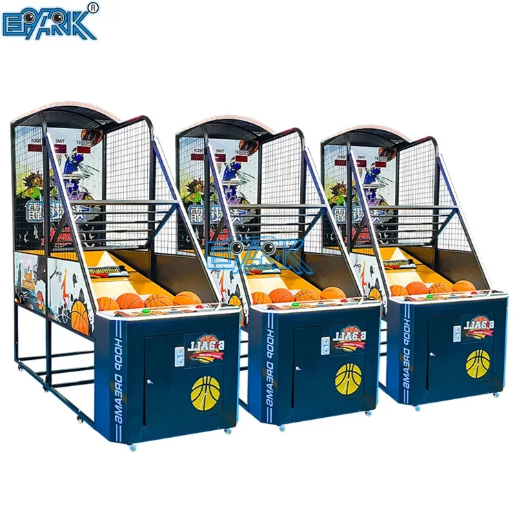 Máquina de juegos de Arcade para interiores, máquina de baloncesto plegable con monedas para entretenimiento