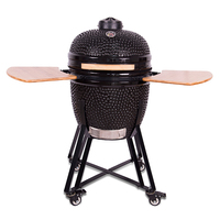 OEM ODM Vente en gros Kamado Premium Luxueux Four en céramique de 22 pouces avec chariot, Barbecue au charbon de bois pour extérieur, restaurant, maison, cuisine