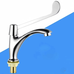 Vente en gros <span class=keywords><strong>Robinet</strong></span> médical coudé en laiton à poignée unique Température constante de bureau murale pour robinets de bassin d'eau froide pour - Product Image 4