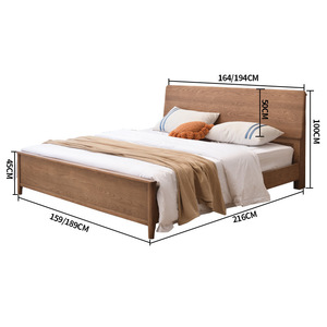 Nordic Style Solid Wood Bed <b>Pine</b> 1.8M Platform Bed Durable Bedroom Furniture - Product Image 3