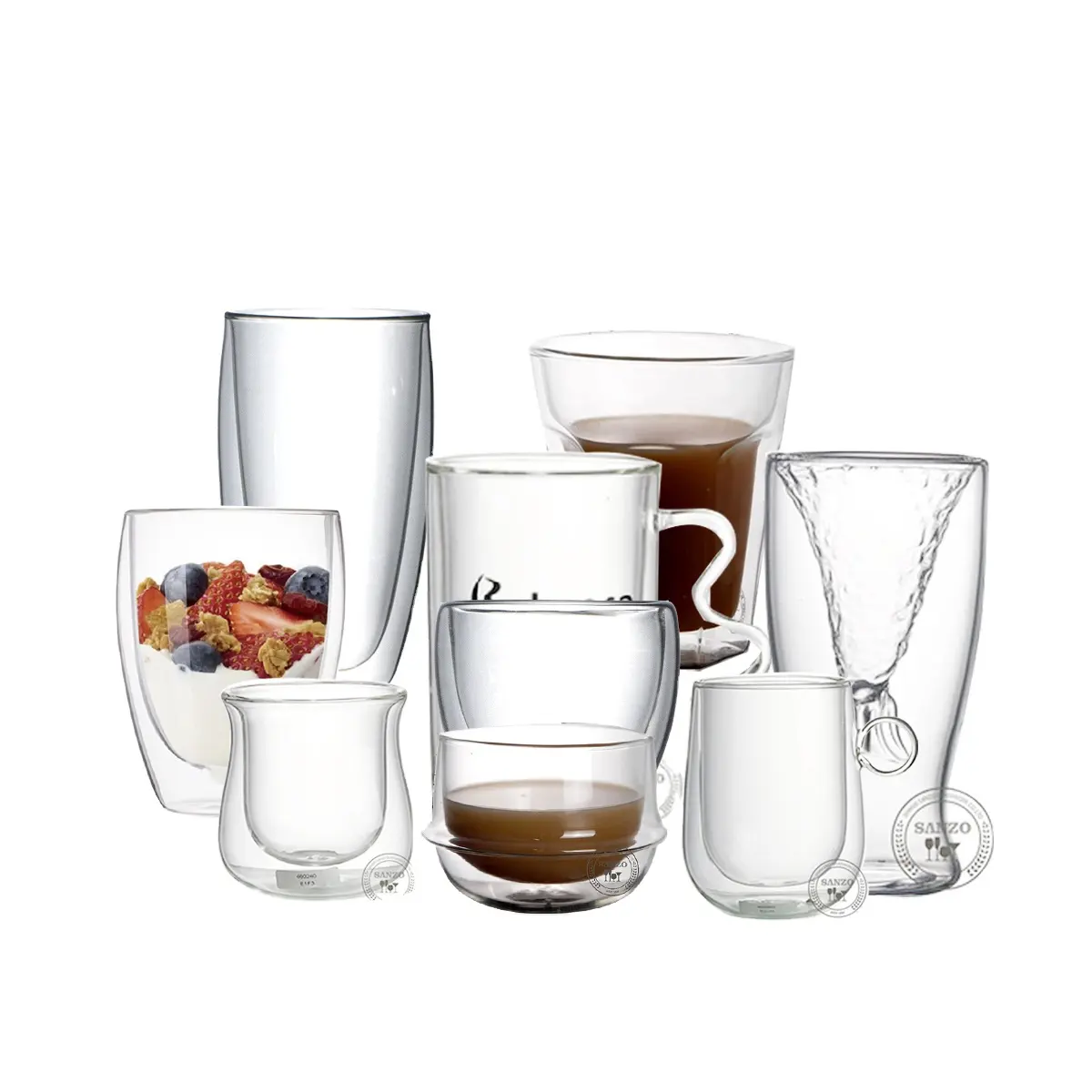 Household modern simple style high temperature resistant high borosilicate glass double wall cup