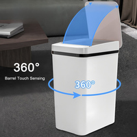 Poubelle de salle de bain fine 12L, étanche, à induction, pour la maison et la cuisine, usage commercial, en plastique, approvisionnement en gros, poubelle intelligente