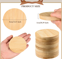 Sous-verres ronds en bambou Sous-verres en bois de bambou de 3.15 pouces Sous-verres en bambou naturel pour table basse