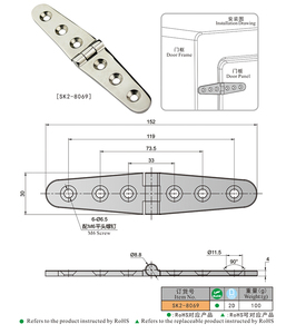 180 °   مفصلة معدنية متينة من الفولاذ المقاوم للصدأ SUS316 بفتحة قصوى، مصقولة كالمرآة ومقاومة للتآكل، مناسبة للاستخدامات البحرية والصناعية والمعدات الخارجية - Product Image 2