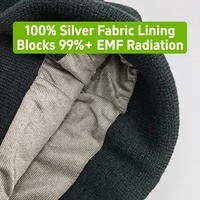 Bonnet anti-radiation EMF en gros avec doublure en tissu argenté bloquant les ondes 5G pour mobiles et tablettes, bonnet tricoté Faraday pour l'hiver