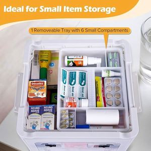 18QT Medicine Storage <b>Box</b> with Handles Large Capacity First Aid <b>Box</b> Clear Medical Supply Organizer with Removable Tray - Product Image 3
