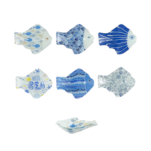 Ciotola Decorata in Vetro a Forma di Pesce 11.5x9 H. 3CM Assortita - Product Image 1