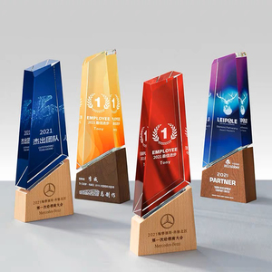 Novedoso Trofeo en Blanco de Madera y Cristal para Grabado y Sublimación, Premio para Ceremonias, Eventos Deportivos y Regalos - Product Image 4