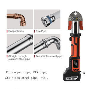Herramienta de prensado de tubería de cobre <span class=keywords><strong>PEX</strong></span> de acero inoxidable hidráulico con Batería de 18V/4Ah con accesorios hidráulicos - Product Image 6
