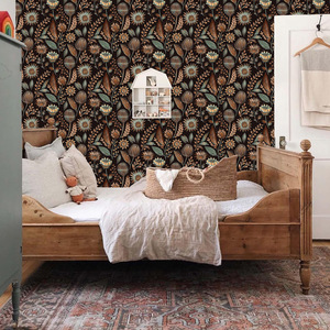 Creation Of Time And Space Bohemian Flower Wall Stickers Self-Adhesive Removable Rectangle For Bedroom TV Background - Product Image 1