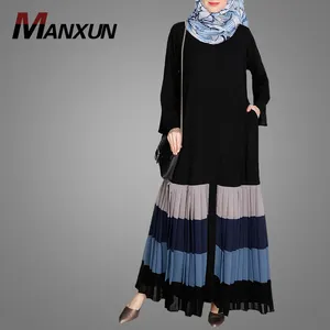 Beautiful Rainbow Muslim Dresses Dubai Women Lady Islamic Clothing Elegant and Simple Style Abaya