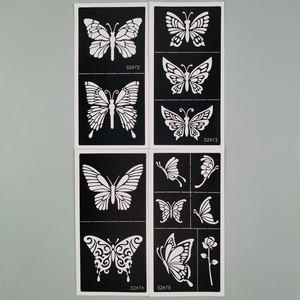 En stock – <span class=keywords><strong>Pochoir</strong></span> autocollant <span class=keywords><strong>papillon</strong></span> en PVC réutilisable <span class=keywords><strong>pour</strong></span> tatouage temporaire, idéal <span class=keywords><strong>pour</strong></span> la <span class=keywords><strong>peinture</strong></span> artistique sur mains, pieds et corps, résistant à l'eau, <span class=keywords><strong>pour</strong></span> femmes - Product Image 4