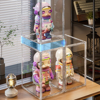 Labubu Présentoir et armoire en plastique transparent au design moderne pour poupées Support de rangement en peluche avec boîte aveugle Bubble Mart