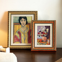 Cadre photo vintage en résine à finition ornée avec présentoir en plexiglas, durable, écologique, décoration rétro pour la maison, décoration de table