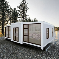 Maison préfabriquée modulaire de luxe de 40 pieds, maison conteneur extensible, cabine portable avec cuisine