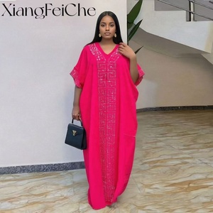 Abito Bubu da <span class=keywords><strong>Donna</strong></span> 2025 Nuovo Stile Moda Casual <span class=keywords><strong>Etnico</strong></span> Tinta Unita Ampio Africano Modesto con Diamanti - Product Image 2