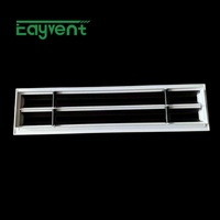 Diffuseur linéaire à fentes en aluminium de type griffe, réglable, pour plafond CVC, pour l'admission d'air de climatisation centrale, pré-encastré