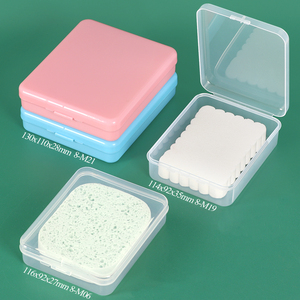 SUNSHING Plastic Cotton Pad Travel Holder Portable Cosmetic Pads Storage Container Cotton Swabs <b>Case</b> Clear Face Powder Puff Box - Product Image 1
