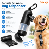 Vente directe d'usine, porte-sacs à crottes de chien personnalisé avec logo, distributeur de sacs à crottes de chien noir avec flacon de désinfectant pour les mains