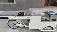 Chariot portatif de crème glacée de café tricycle pliable chariot extérieur mobile de kiosque de vente facile à déplacer