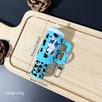 Mini porte-clés motif vache, adorable motif animal, support de rangement pour rouge à lèvres, breloque de sac, pendentif, accessoire de décoration pour sac à main et sac à dos