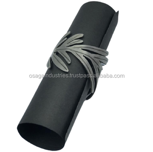 Anillo de alta calidad con diseño de hoja estándar, soporte de anillo para servilletas, decorativo de METAL, color marrón - Product Image 1