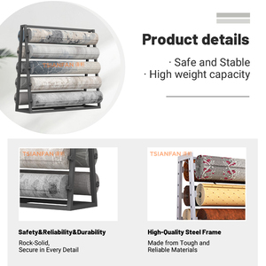 Hot Selling Double-Sided Rolling Fabric Display Stand <strong>Rotatable</strong> Multi-Function Metal Carpet Sample Display <strong>Shelf</strong> - Product Image 3