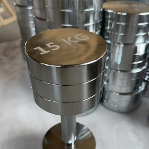 Pinjian Electroplated thép quả tạ đầu tròn nguyên chất thép đúc sắt thép tròn rắn thiết bị tập thể dục trọng lượng nặng - Product Image 4