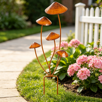 Piquets de jardin en métal en forme de champignon, style rustique, pour décoration paysagère de jardin, patio et véranda (OEM/ODM)