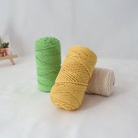 Fil de coton 100% cardé, teint en pelote, 5mm, à filature standard, robuste, pour macramé, tapis tissés, tricot à la main, style fantaisie, vente en gros
