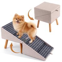 Escalier pliable 2-en-1 pour animaux de compagnie, transformable en marchepied pour lit, canapé, chaise, antidérapant pour chien