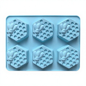 Handmade 3D Bee Oval Silicone <b>Soap</b> <b>Mold</b> 6 Holes Rectangle DIY Bar <b>Soap</b> <b>Mold</b> - Product Image 2