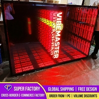 Enseigne lumineuse néon LED 3D personnalisée à effet miroir infini, rouge abysse, à mille couches, pour publicité extérieure résidentielle et commerciale