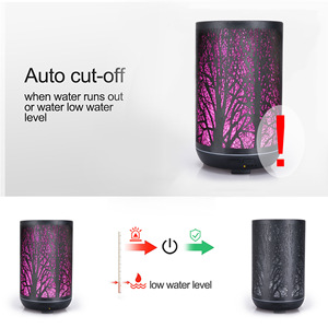 Diffuseur d'arômes de branche de forêt, humidificateur ultrasonique 300 ml avec lumière LED, pour usage domestique, noir - Product Image 5