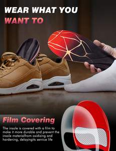 Semelles intérieures de sport en gel PU, amortissantes, absorbant la transpiration, soutien de la voûte plantaire, pour pieds plats, coussinets pour chaussures de sport - Product Image 6