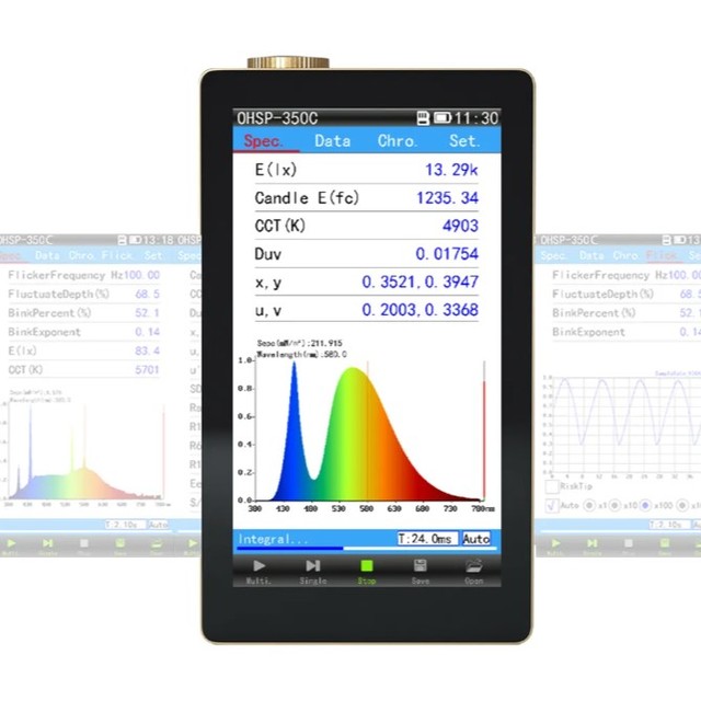 Light Spectrum Analyzer CRI Irradiance Meter OHSP350C Economical Portable Spectrometer Spectrum Analyzer for LED Light