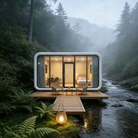 Rumah Kontainer Prefab Modern Mewah 20ft dan 40ft, Rumah Kapsul Mini Mewah
