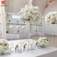 Support à fleurs en acrylique transparent lisse, centre de table, accessoires de décoration de mariage, socle à gâteau pour cérémonie