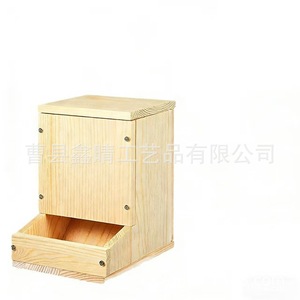 Comedero de madera maciza para conejos, dispensador de comida para mascotas al aire libre, caja de alimentación de madera para animales pequeños - Product Image 5