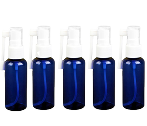 <b>Pink</b> Blue White 40ml Round Shape PET Plastic Liquid Oral Spray <b>Bottle</b> with Long Nozzle Dust Cap Personal Care Packaging 20/410 - Product Image 3