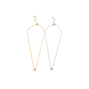 Collar de Acero Inoxidable con Letra M Angelina, Chapado en Oro, Minimalista, Unisex, para Uso Diario - Product Image 1