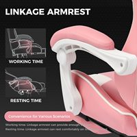 Fauteuil de Gaming Inclinable en Cuir PU avec Accoudoirs et Repose-Pieds Pliables, Fonction Massage, Refroidissement, Hauteur Réglable et Pivotant