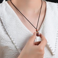 Boule de verre transparente ouvrable, flacon en cinabre, pendentif creux, bricolage, cinabre, fleur séchée, cheveux de fœtus, collier de couple