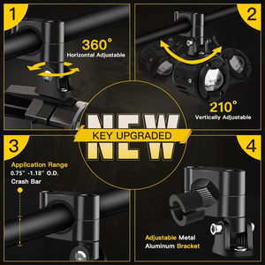 12V Max Power 120W Aluminium Blanc et Jaune Éclairage <span class=keywords><strong>Led</strong></span> <span class=keywords><strong>Lampe</strong></span> Auxiliaire Projecteurs pour Moto - Product Image 4
