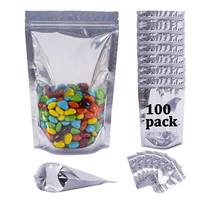 24*35cm tái sử dụng rõ ràng cửa sổ đứng lên túi Mylar với dây kéo nhựa gói thực phẩm có thể khóa lại an toàn và thuận tiện - Product Image 1